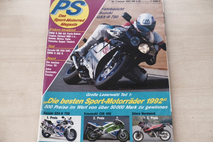 Deckblatt PS Sport Motorrad (01/1992)